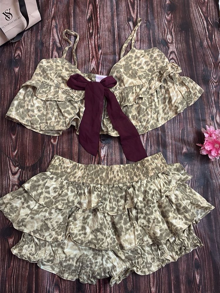 Co ord ruffle top n skort set