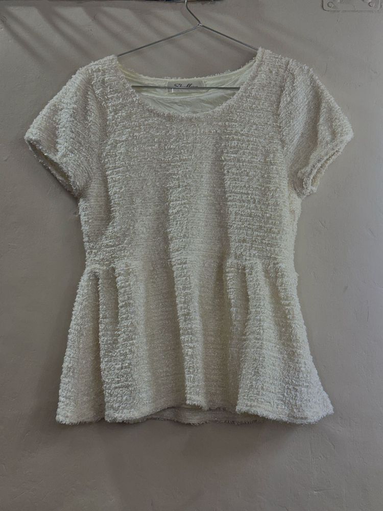 Elegant Textured Peplum Top