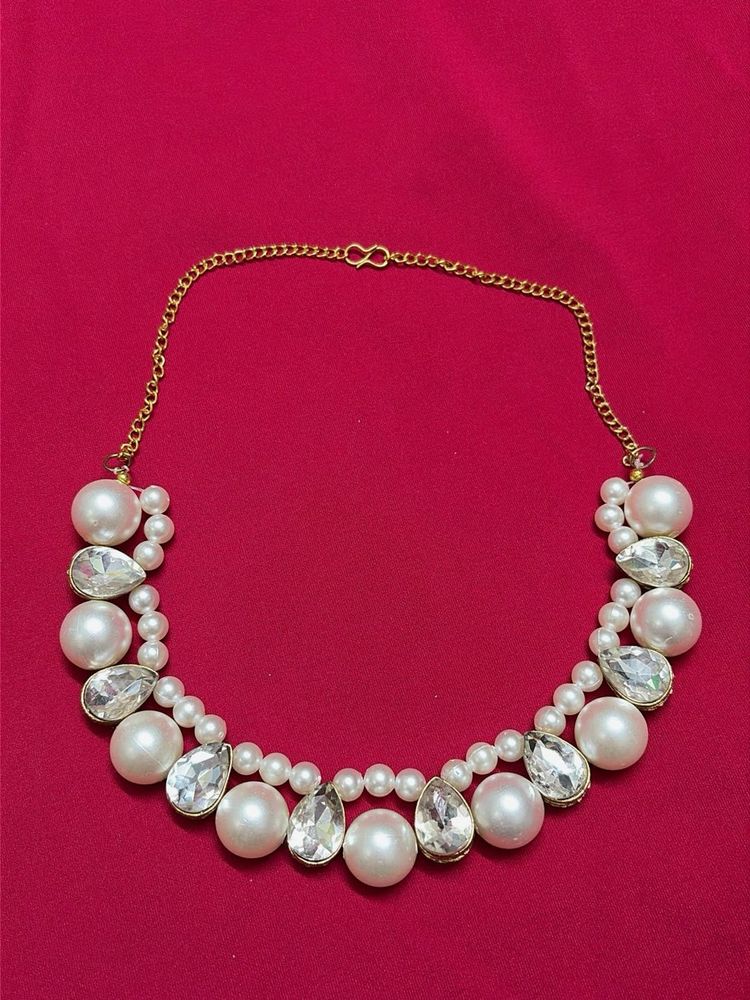 Pearl &amp; Crystal Statement Necklace