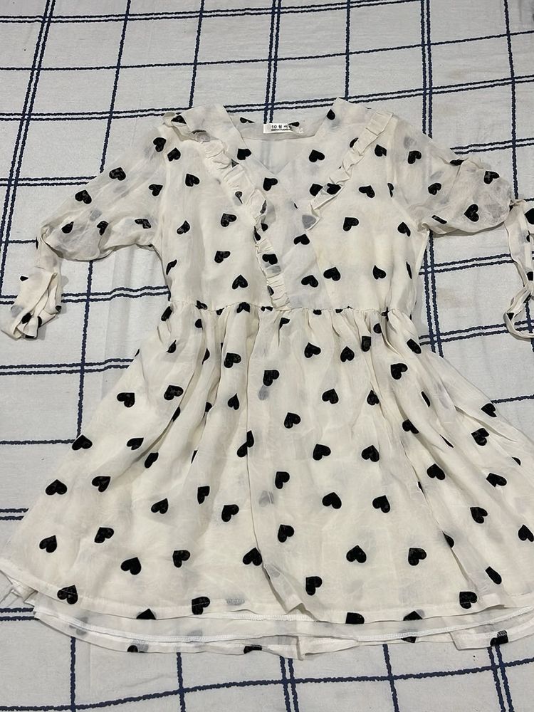 Heart Print Mini Dress