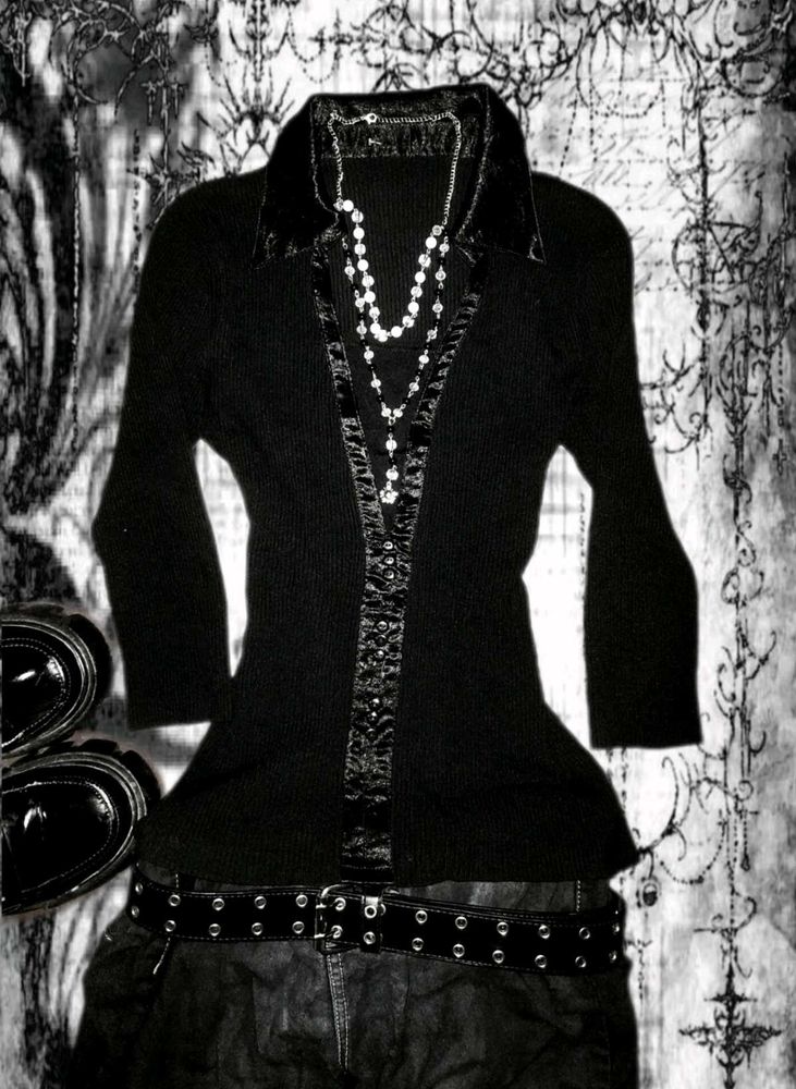 Chic Black y2k button up fitted top