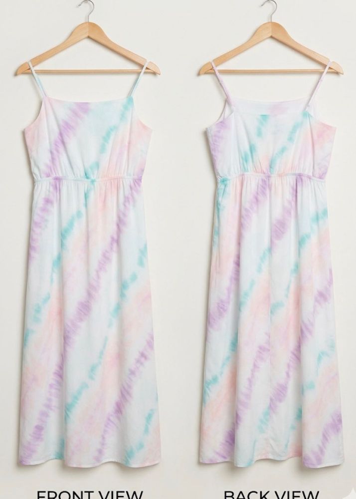 Pastel Tie-Dye Maxi Dress
