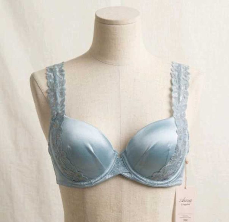 Light Blue Lace Trim Bra