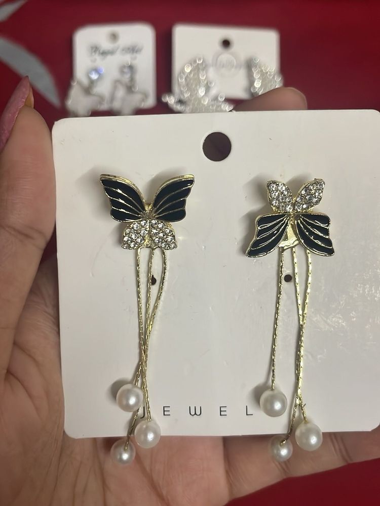 Set of 3 Butterfly Earrings