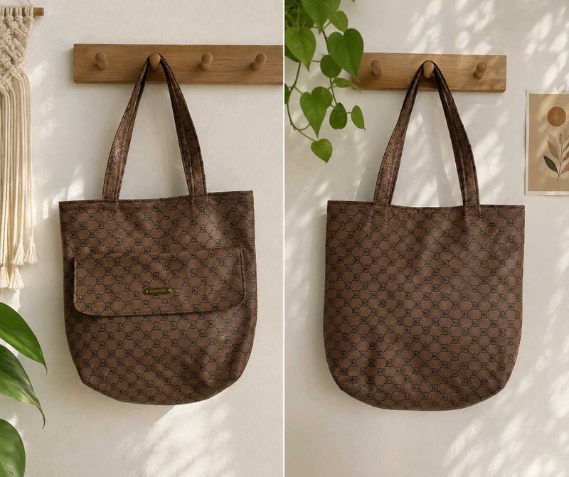 Stylish Brown Monogram Tote Bag