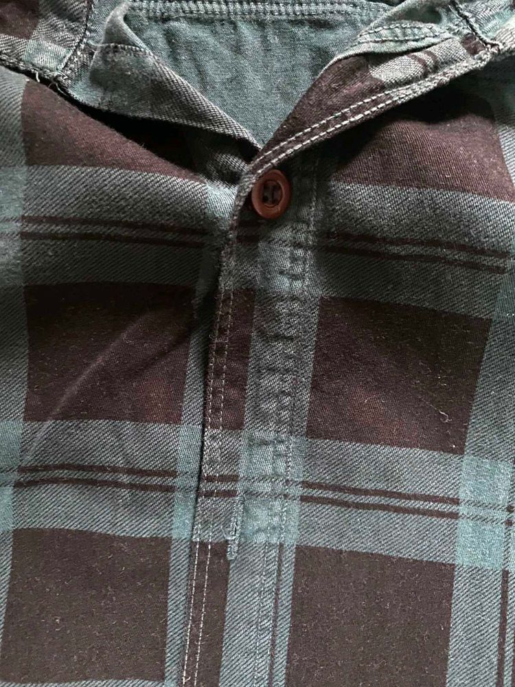 Green Plaid Flannel Shirt