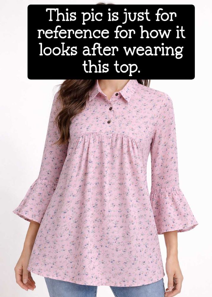Flowy Floral Bell Sleeve Tunic Top