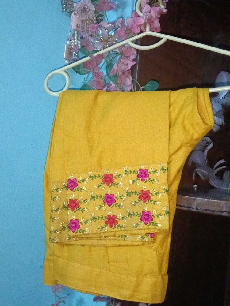 Embroidered Yellow Palazzos