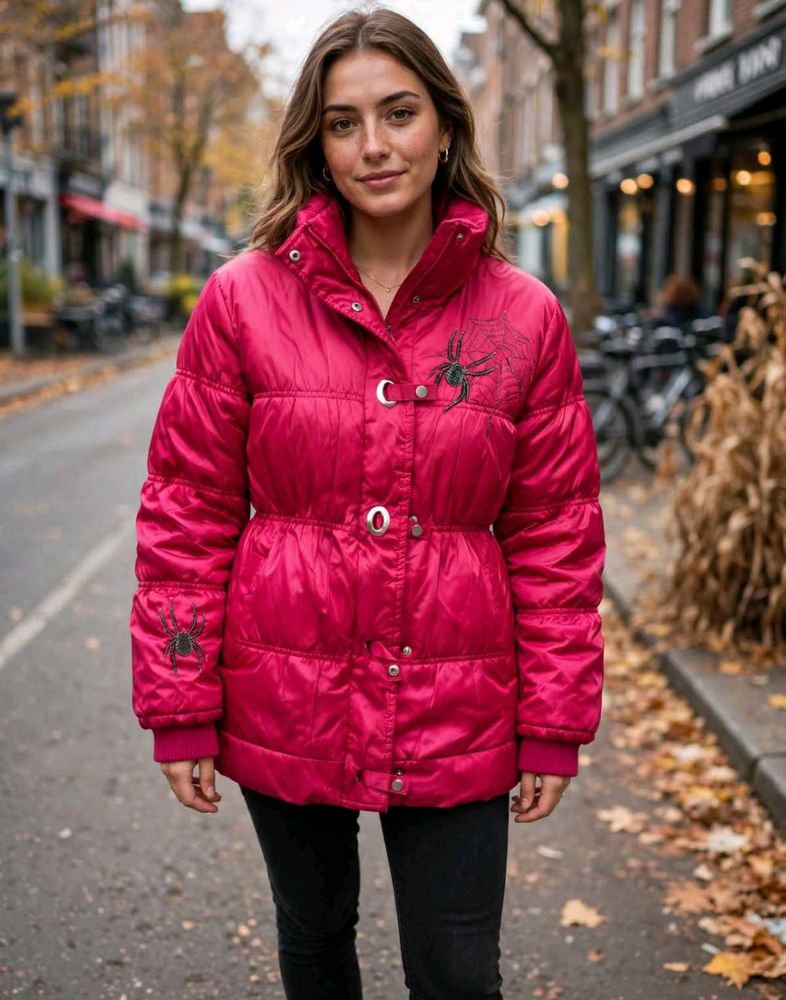 Vibrant Red Puffer Jacket