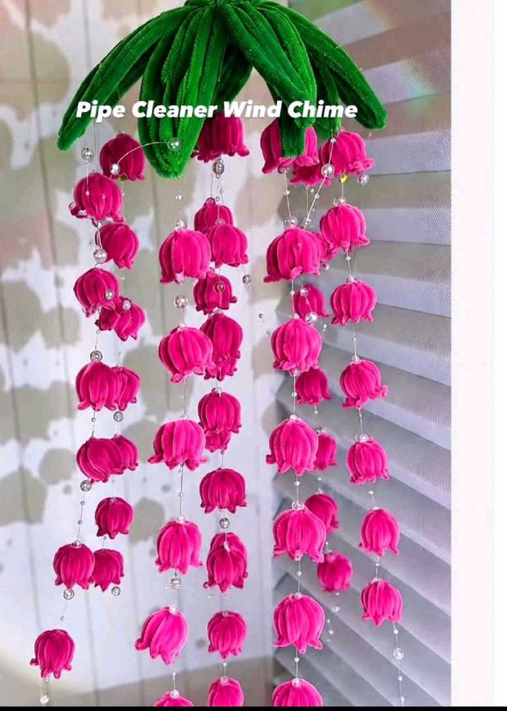 pink flower windchime (pipe cleaner)