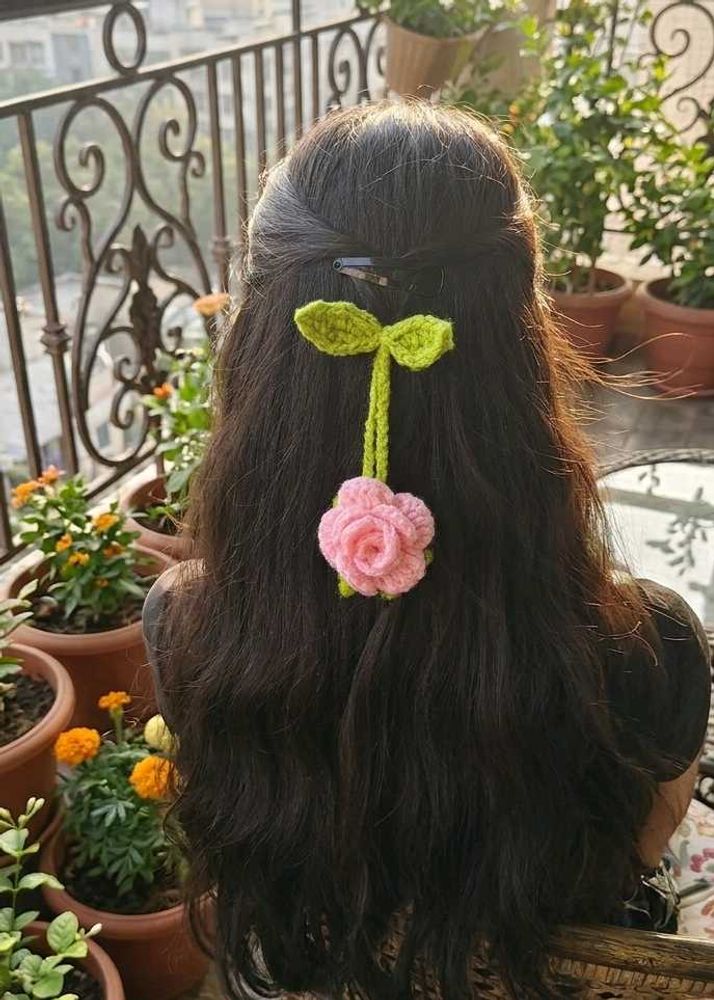 Handmade Crochet Flower Hair Clip