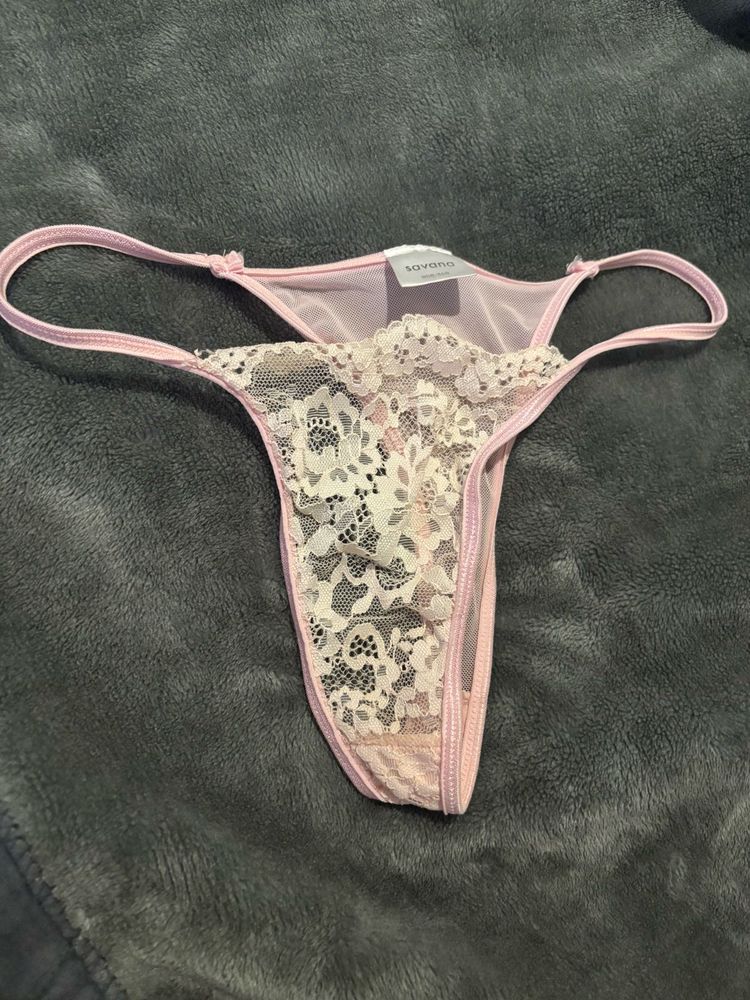 Pink Lace Thong