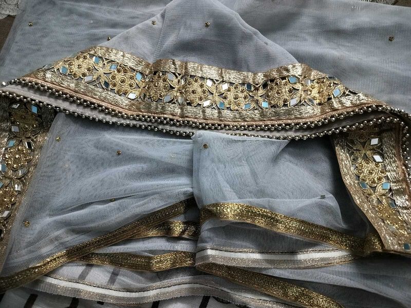 Beautiful New Dupatta In Silver Colour