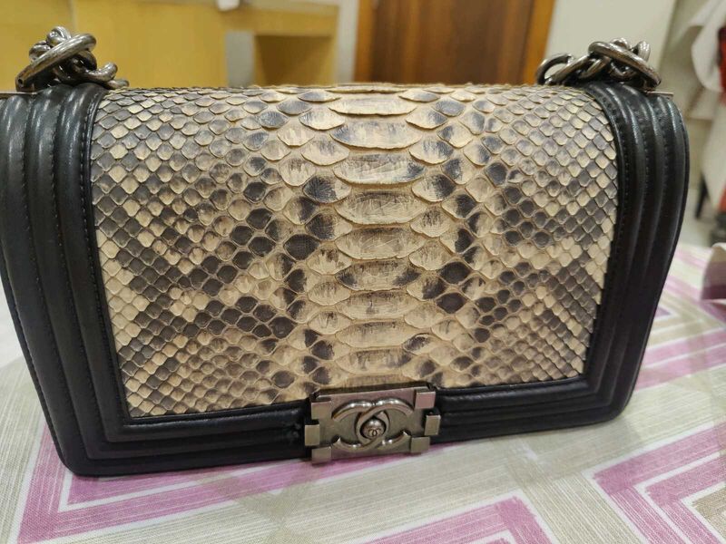 First Copy Chanel Snake Print Sling Bag