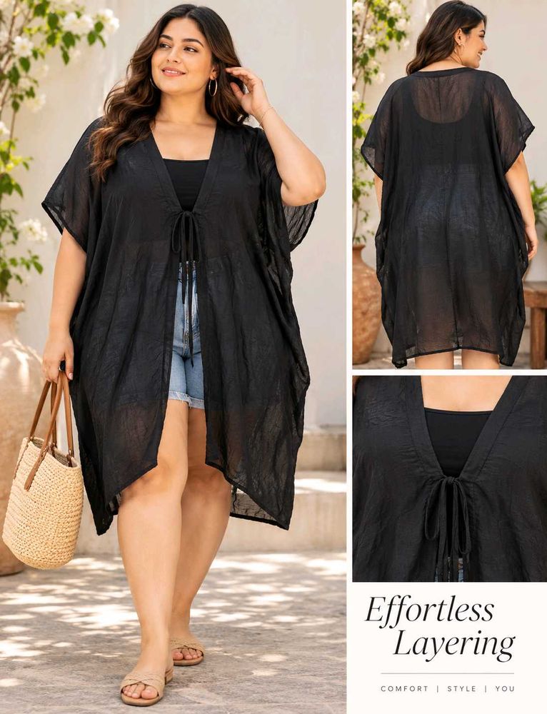 Black Sheer Kaftan Cover-Up