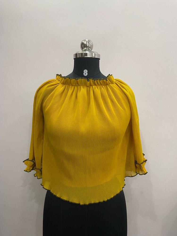 Chic Yellow Pleated Top