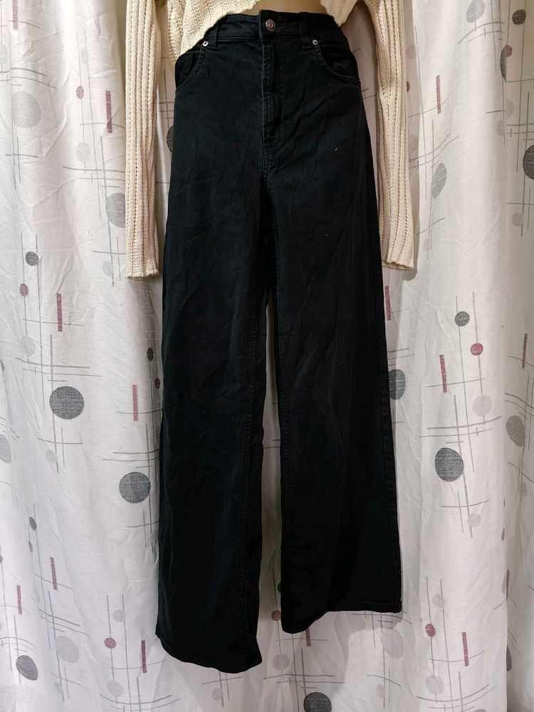 Wide Leg Black Jeans
