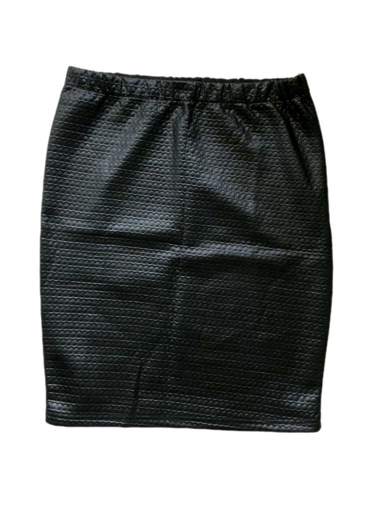 Black Textured Faux Leather Mini Skirt