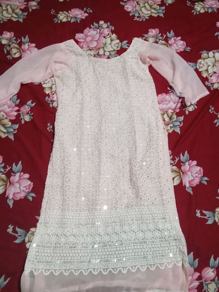 Elegant Pink Embellished Kurti