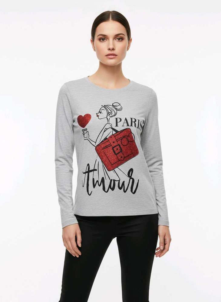 Grey Paris Amour Long Sleeve Top