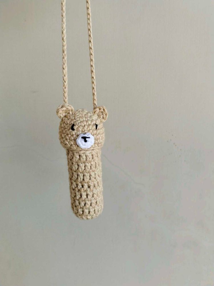 Cute Crochet Bear lip balm Pouch