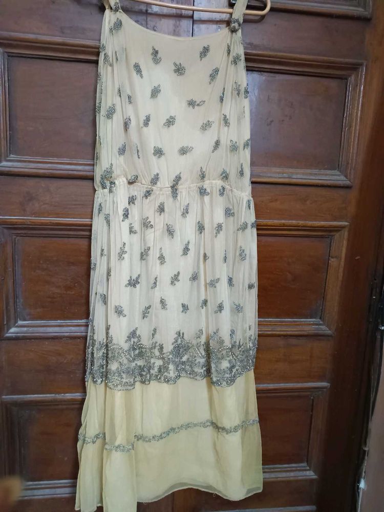 Festival wedding spl Beige Net Party Handwork Gown