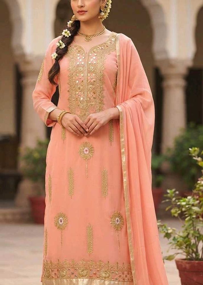😍😍 Peach Sharara Kameez with dupatta 🔥🔥