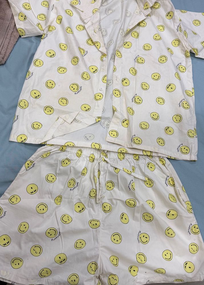 Cute Smiley Face Pajama Set