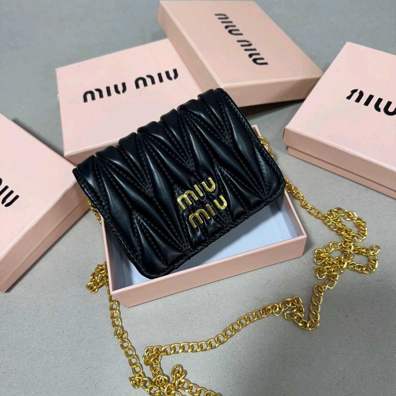 MIUMIU WALLET WITH CHAIN SLING in QUILT