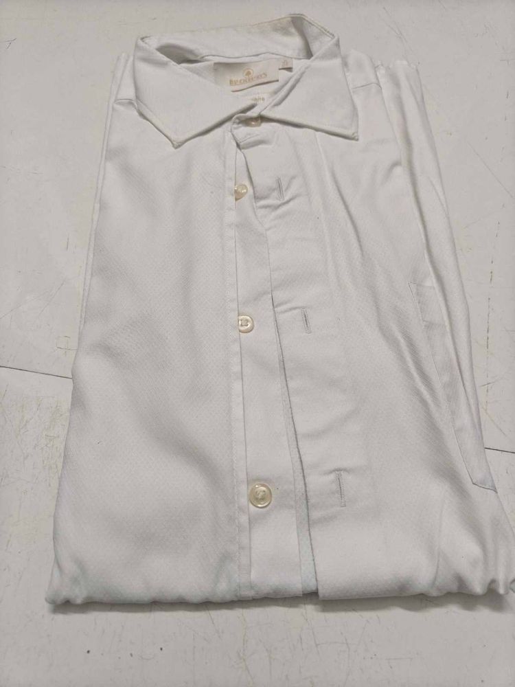 Classic White Men's Button-Up Shirt