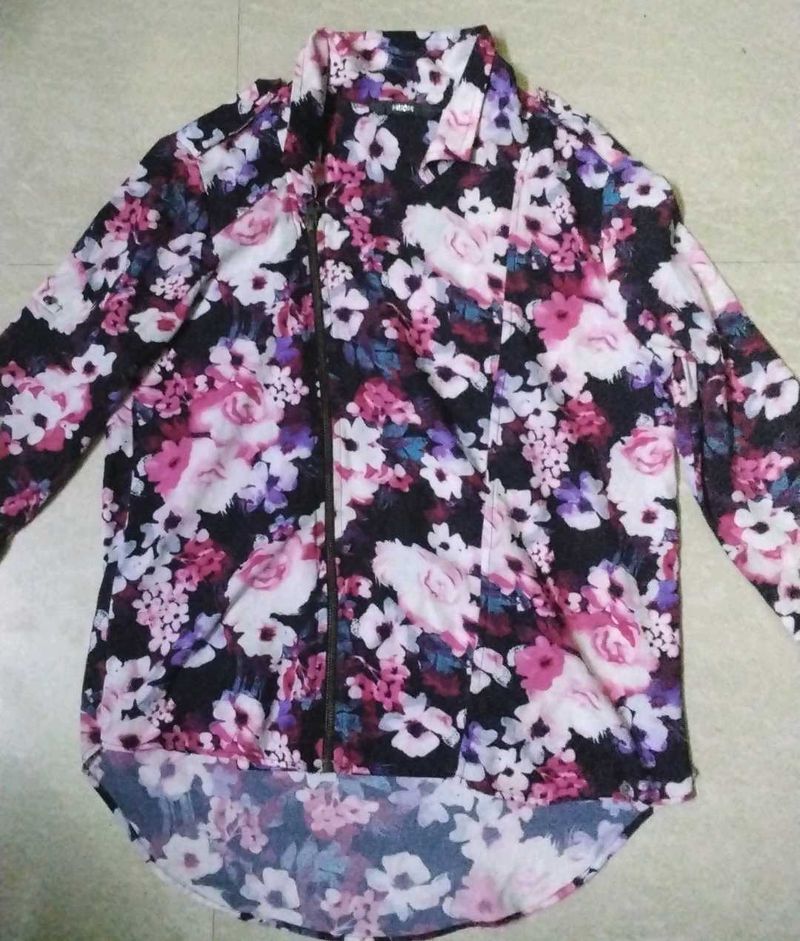 floral zip up jacket