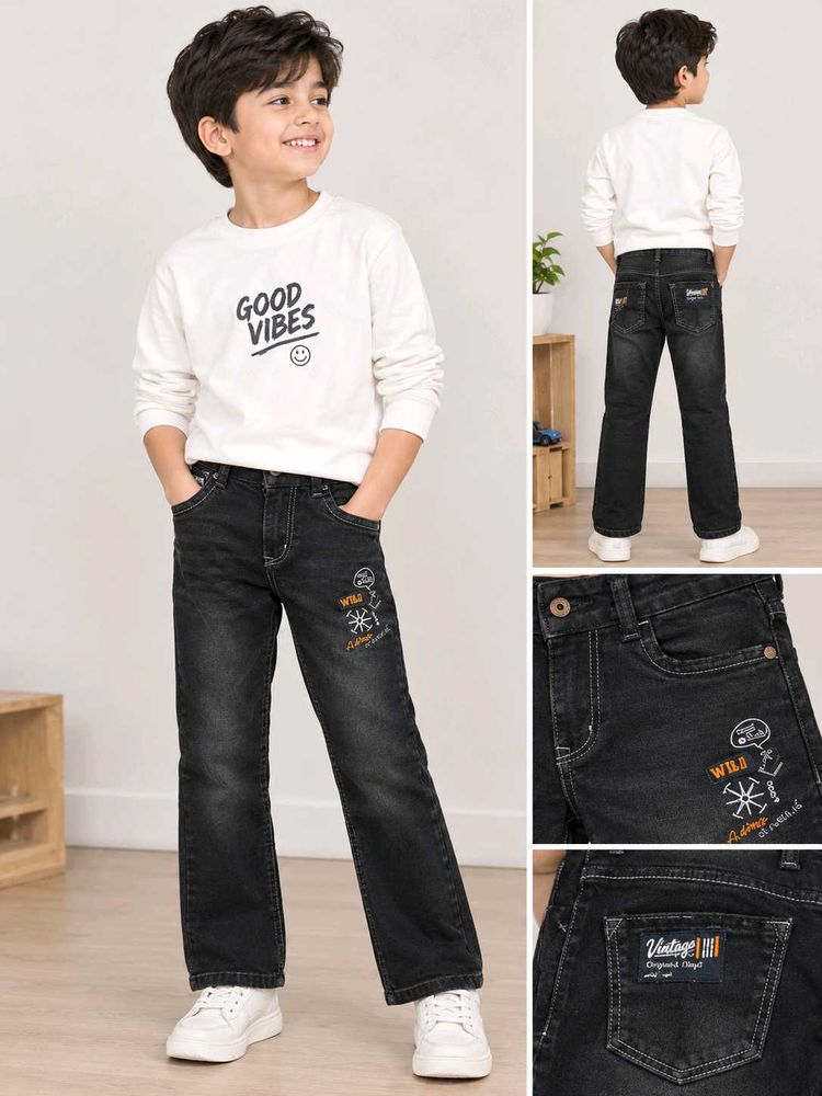 Stylish Black Denim Jeans for Kids | 6-8 yrs old
