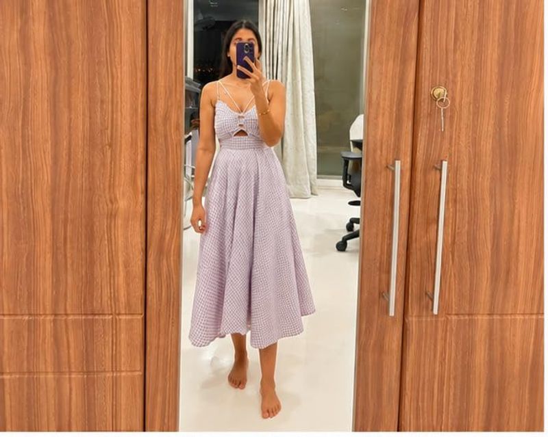 Chic Lavender Fit &amp; Flare Midi Dress