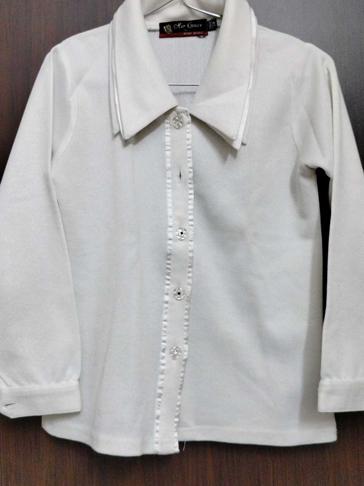 Elegant White Button-Down Shirt