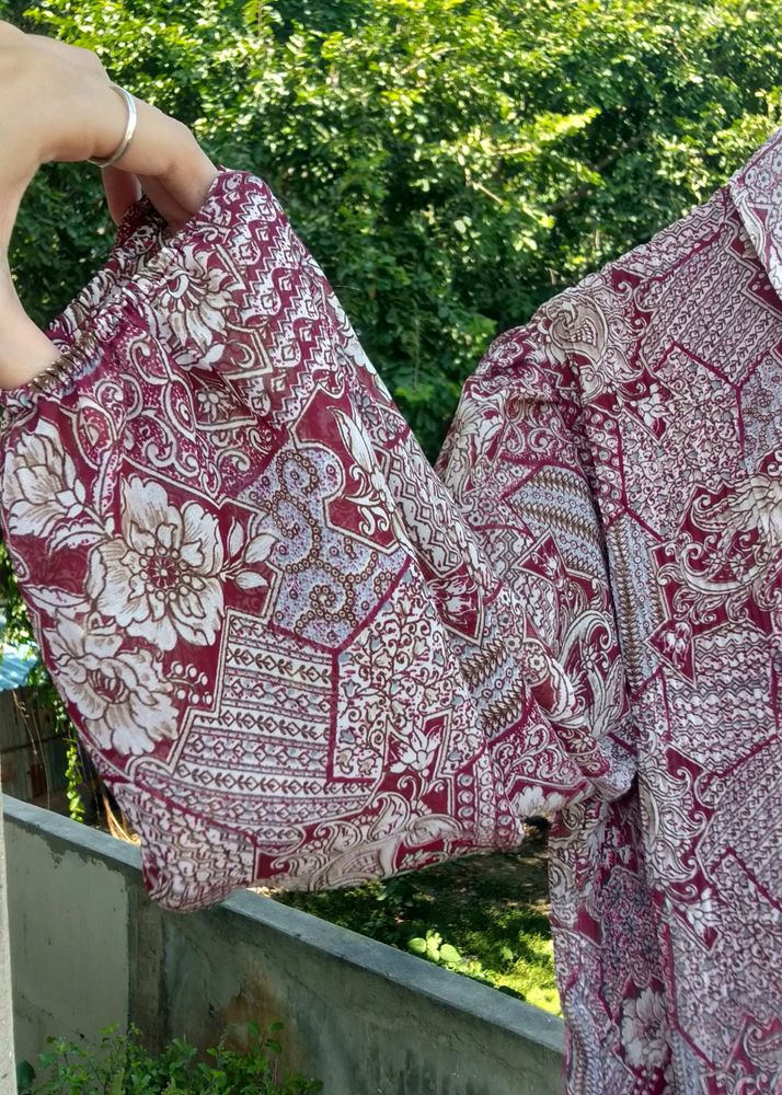 Beautiful Printed Full Sleeves Top ... Puffed Slee