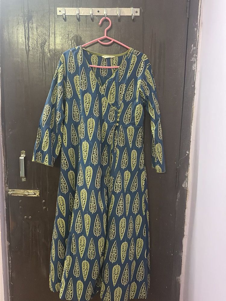 Chic Blue Paisley Print Kurta
