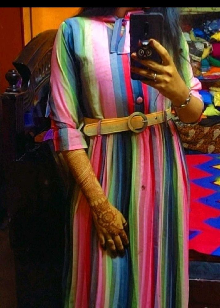 Western Gown With Belt For Ronak Sharma