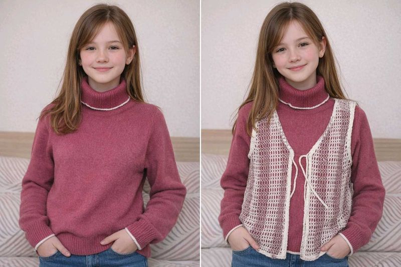 Vintage Knit Vest with Tie Front