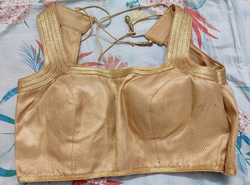 Elegant Gold Brocade Blouse
