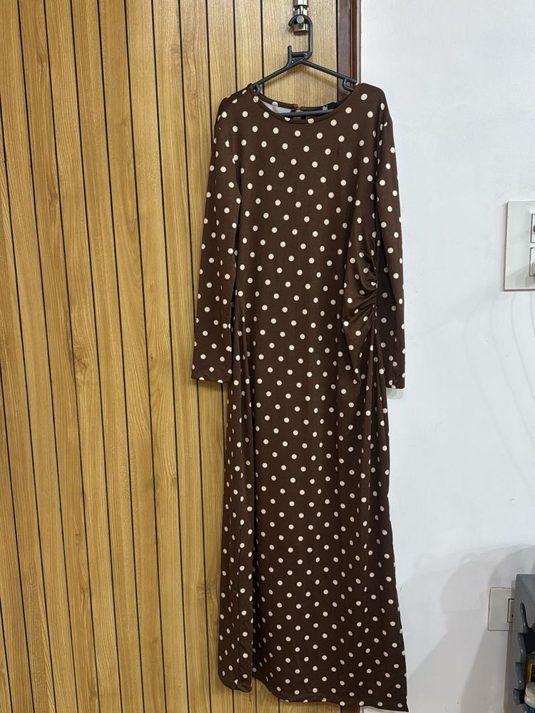 💌sale💌Brown Polka Dot Maxi Dress