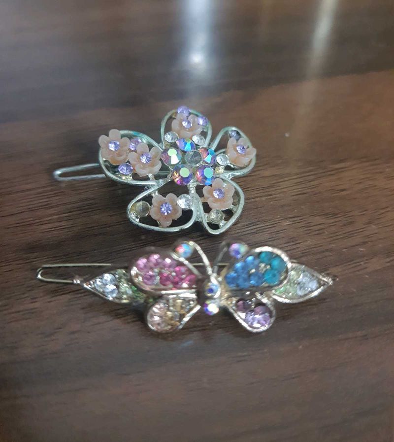 Stone Hair Clips