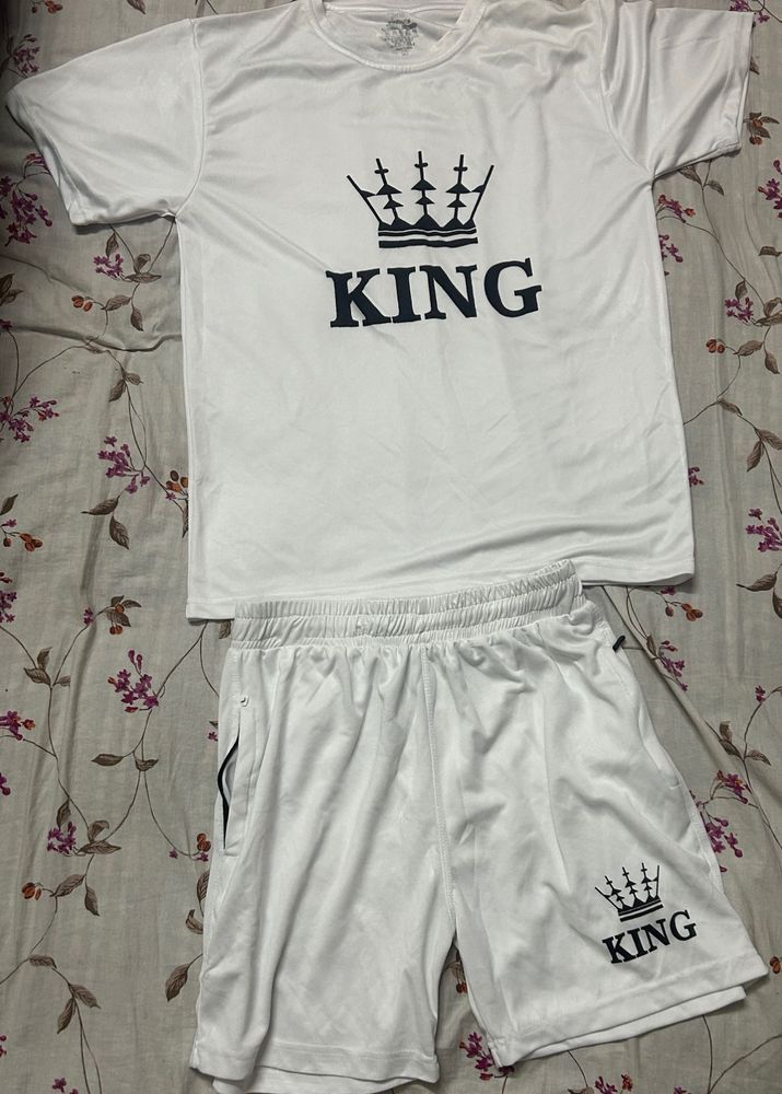 King Graphic T-Shirt &amp; Shorts Set
