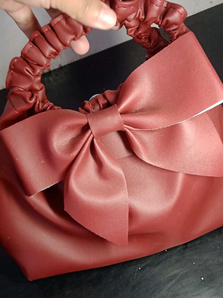 Chic Ruched Handle Bow Bag