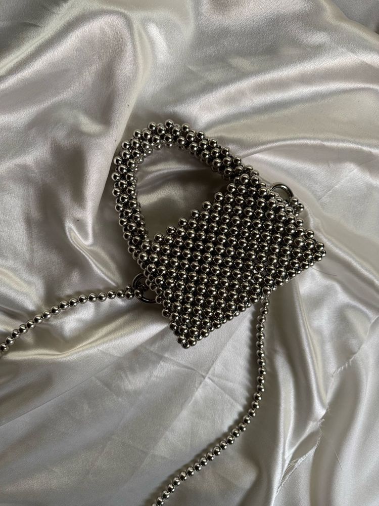 Handmade Silver Moon Model Mini Bag