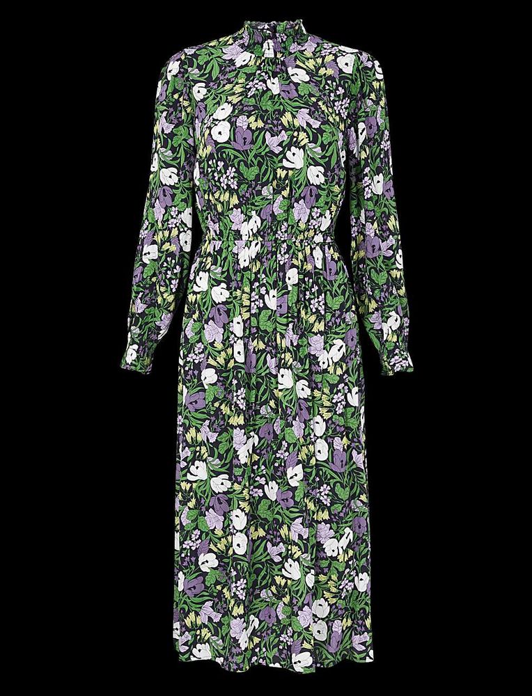 Floral waisted Midi Dress