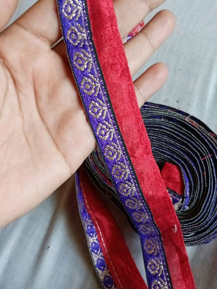 Red And Purple Saree Lace