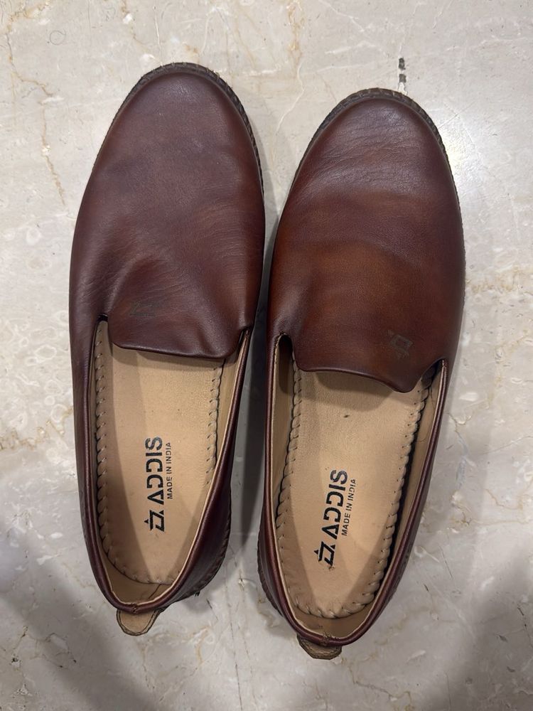 Men's Brown Leather Loafers, perfect for festive