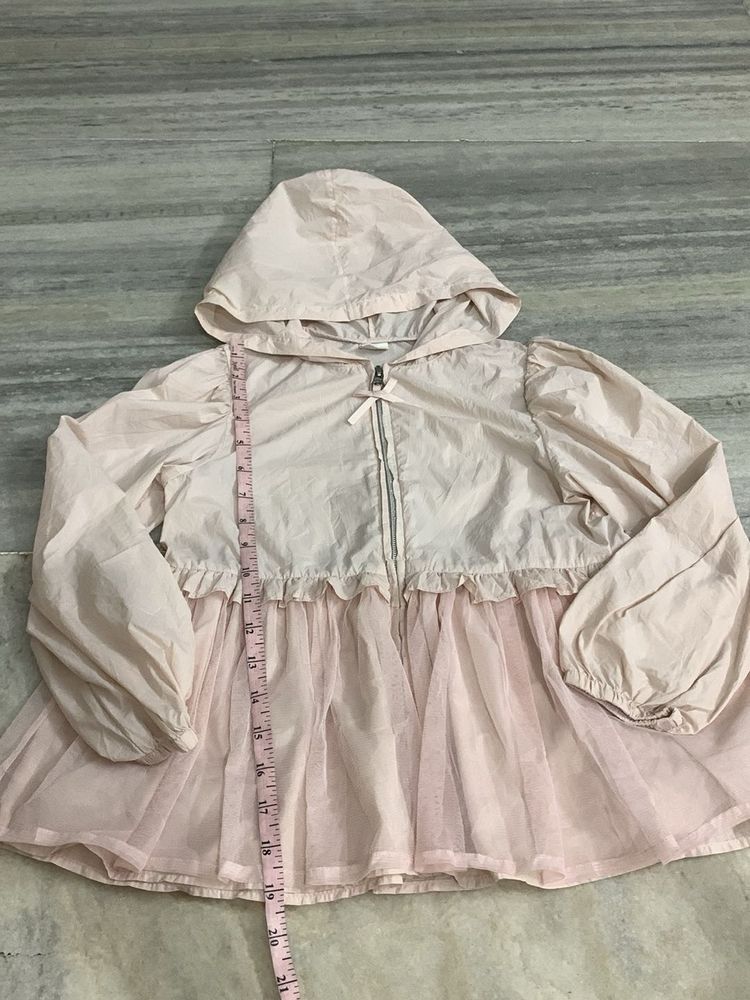 Chic Pink Hooded Jacket with Tulle Skirt