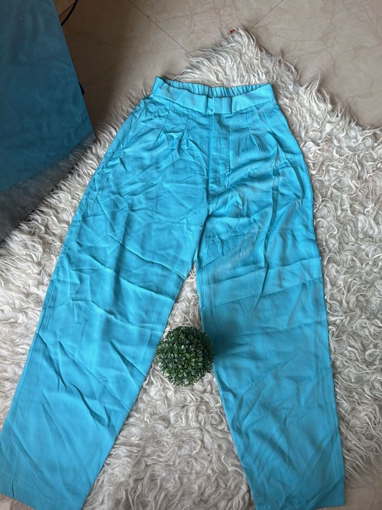 Flowy Blue Wide Leg Pants