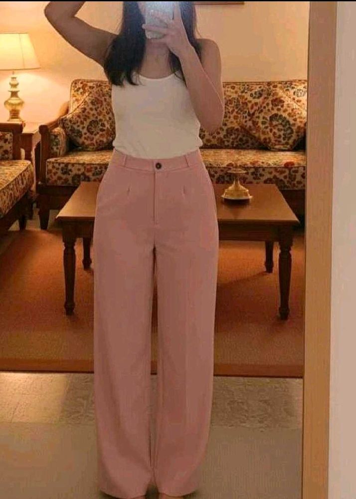 Pink Wide Leg Trousers